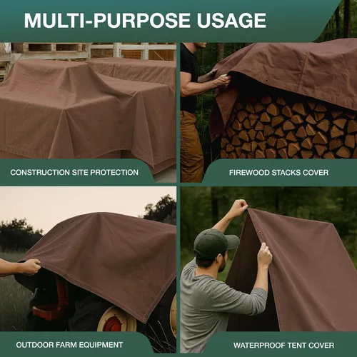 Vista 5 de CCS CHICAGO CANVAS & SUPPLY - Lona impermeable resistente, extraduradera, para varios usos, funda de lona de campamento con ojales inoxidables