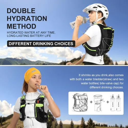 Vista 3 de INOXTO Hydration Vest Backpack,Lightweight Water Running Vest Pack with 1.5L Water Bladder Bag Daypack for Hiking Trail Running Cycling Race