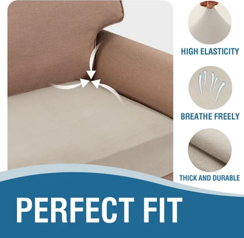 Vista 6 de H.VERSAILTEX Fundas de Cojines de Sofá de Vellón Elásticas Fundas de Sillas para Sala de Estar Sillón Fundas de Sofá Seccional Tela Cómoda