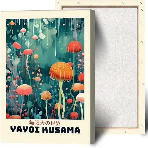 Vista 23 de Pósteres vintage de Ya yoi Kusama The Infinity Big World, arte de pared, arte de pared abstracto de habitación y estética, arte de pared hermoso