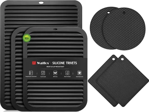 Vista 8 de Walfos Salvamanteles grandes de silicona de 16 x 12 pulgadas, salvamanteles para ollas y sartenes calientes, resistentes al calor, almohadillas