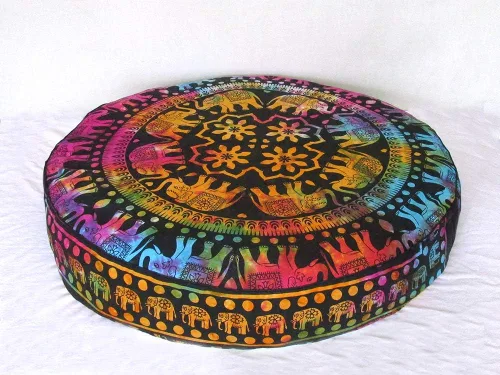 Vista 58 de ICC - Funda de cojín cuadrada grande de algodón con diseño de mandala, funda de almohada hippie, funda de almohada para el suelo con cremallera