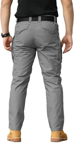 Vista 3 de NAVEKULL Pantalones tácticos de senderismo para hombre, pantalones cargo de combate militares antidesgarros, ligeros, pantalones de trabajo