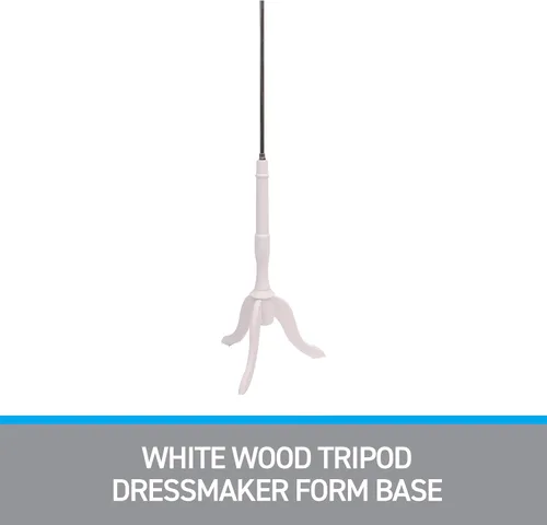 Vista 3 de SSWBasics Base de forma de modista de trípode de madera blanca