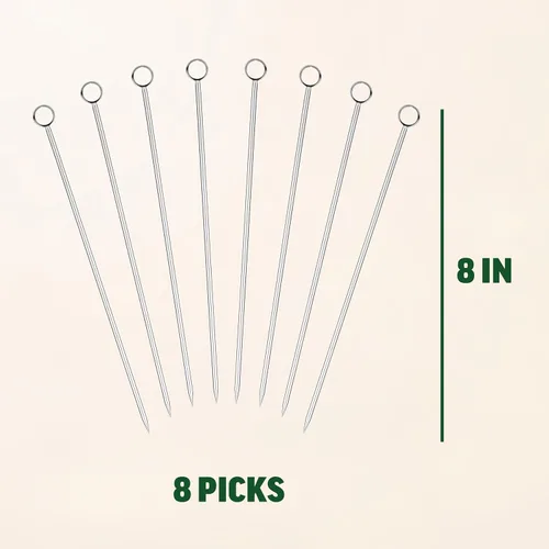 Vista 4 de Zenlogy Palas de aperitivos de 8 pulgadas de largo (paquete de 8) – Acero inoxidable, ecológicas y reutilizables