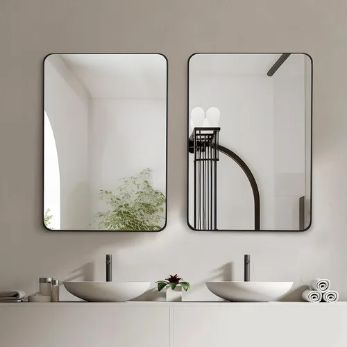 Vista 3 de CULER Espejo de pared de baño, espejo rectangular de vidrio templado moderno de 20 x 30 pulgadas para dormitorio, sala de estar, entrada