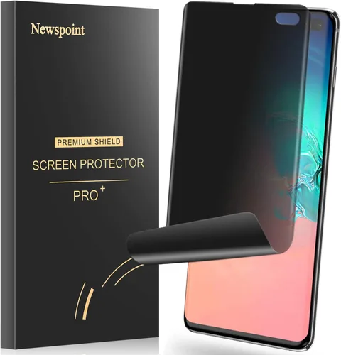 Vista 7 de Protector de pantalla de privacidad para Galaxy S10, compatible con fundas, compatible con desbloqueo en pantalla, película suave para Samsung