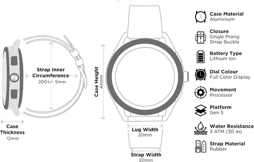 Vista 10 de Emporio Armani - Smartwatch 3 con tecnología Wear OS de Google con altavoz frecuencia cardíaca GPS NFC y notificaciones de celular inteligente Negro