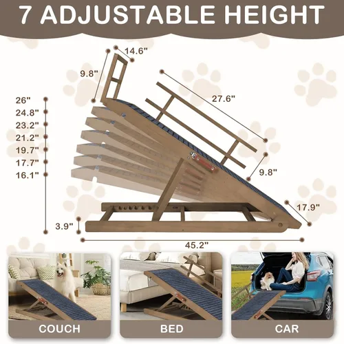 Vista 7 de Dog Ramp for Bed, Foldable Small to Old Dog Ramp for Couch,Sofa