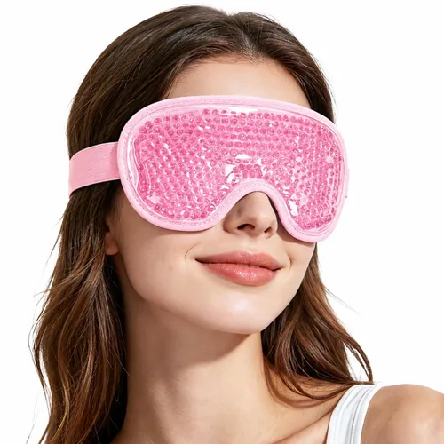 Vista 13 de NEWGO Mascarilla refrescante para ojos hinchados, máscara de ojos fríos para ojos para después de cirugía de ojos, alivio del estrés tensional, Azul