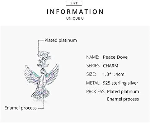 Vista 3 de Abalorio de plata de ley con diseño de pájaro para pulsera, con colgante de martín pescador, regalo de joyería para mujeres, niñas, mamá, esposa