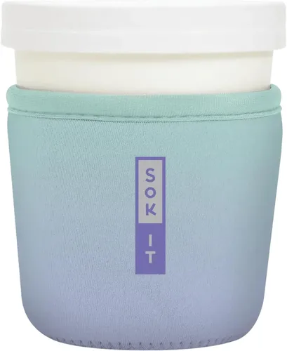 Vista 127 de Sok It IceCreamSok - Funda de neopreno aislada (flores abstractas, pintas de helado cónicas)