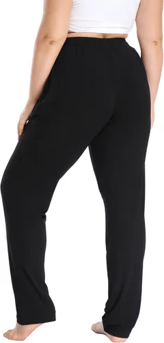 Vista 4 de Cheapestbuy Pantalones de descanso cómodos para mujer, talla grande, pantalones de yoga activos, pantalones de entrenamiento elásticos con bolsillos