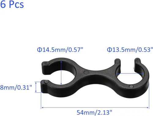 Vista 3 de M METERXITY Paquete de 6 clips para bastón de trekking, puntas de bastón de senderismo, conector de hebilla de doble barra, se aplican a senderismo