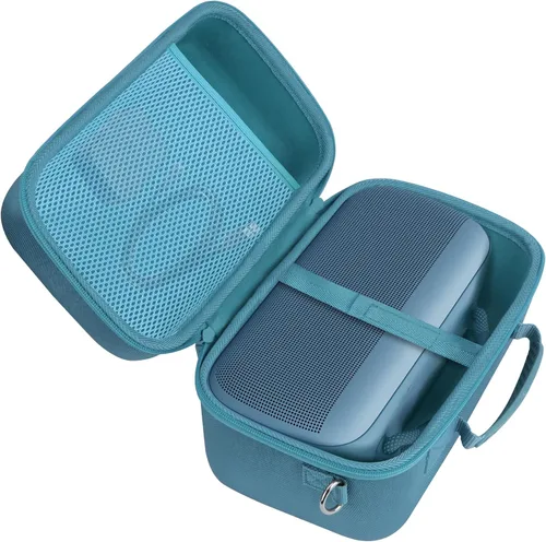Vista 2 de Lebakort Funda rígida compatible con altavoz portátil Bose SoundLink Max, funda azul piedra Caja azul piedra