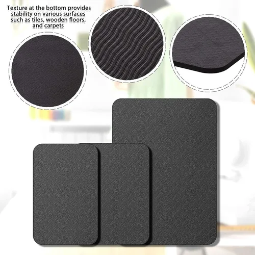 Vista 3 de Drydiet 3 Piezas Tapetes Silenciadores para Máquina de Coser Tapete de Pedal Almohadilla para Máquina de Coser Goma Antideslizante que se Mantiene