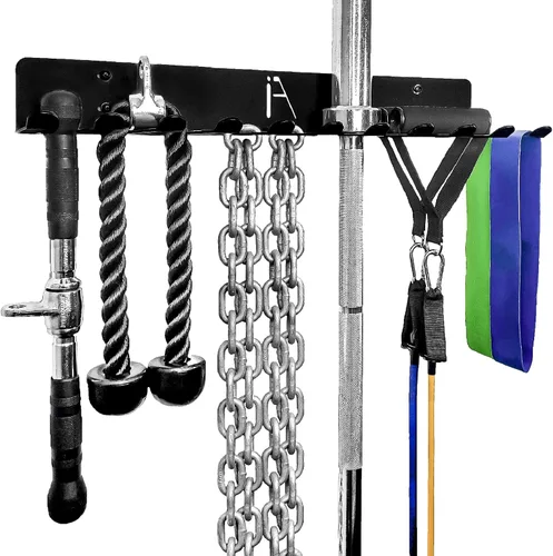 Vista 2 de IRON AMERICAN USA Omega Beast Estante de Almacenamiento para Gimnasio de 9 O 11 Ganchos Organizador de Pared para Gimnasio de Servicio Pesado
