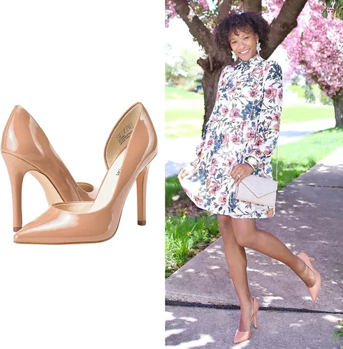 Vista 6 de JENN ARDOR Zapatos de tacón alto sin cordones para mujer, punta puntiaguda, clásicos, de 4 pulgadas, para fiesta, tacones de aguja
