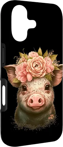 Vista 3 de Pig with Leopard Headband Flower Cute Pig Lover Case for iPhone 17