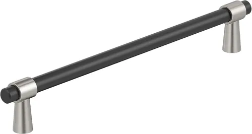 Vista 26 de Amerock BP37385FBG10 Mango de gabinete negro mate/níquel satinado Mango de gabinete de 3 pulgadas (76 mm) de centro a centro Mergence