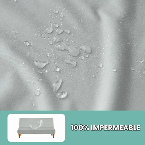 Vista 2 de Luv4babe - Funda impermeable para sofá cama sin brazos, color gris
