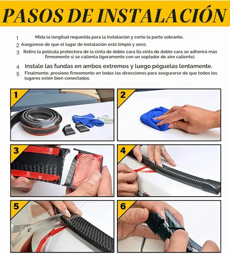 Vista 5 de ESEWALAS Alerón Trasero Universal para Exterior de Carro, Kit de Labio de Alerón de Maletero de Carro para Techo, Alerón para Carros, Kit de Alerón