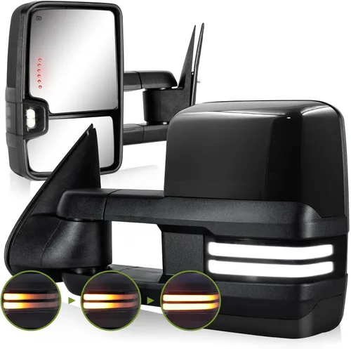Vista 12 de Switchback Espejos de Remolque para Chevy Silverado GMC Sierra 2003-2007 Espejo Lateral con Señal de Giro Dinámica Luz de Marcha Lámpara de Respaldo