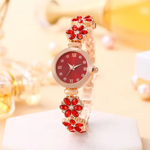 Vista 2 de ADSBIAOYE Reloj de pulsera para mujer, artículo de moda, reloj de cuarzo impermeable con forma de flor