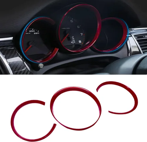 Vista 9 de x xotic tech Cubierta para marco de instrumento de anillo circundante compatible con Porsche Macan 2014-up, Cayman Boxster 981/982/718 2012-2018 Azul