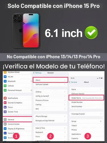 Vista 2 de GIGIKISS Protector de pantalla de privacidad compatible con iPhone 15 Pro de 6.1 pulgadas, protector de pantalla de vidrio templado HD antiespía