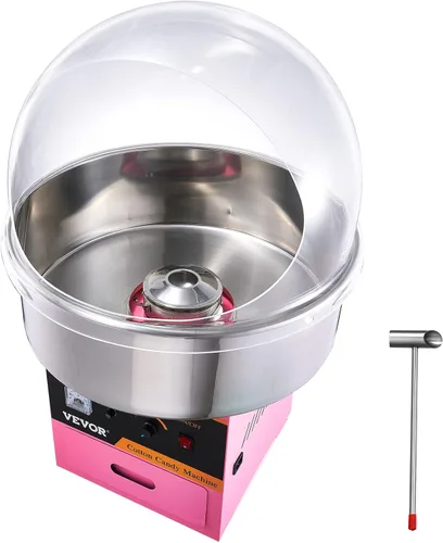 Vista 15 de VEVOR - Máquina eléctrica para hacer algodón de azúcar con carro, máquina comercial para hacer caramelo de 1000W con tazón de acero inoxidable