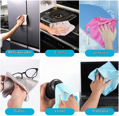 Vista 7 de Paños de limpieza mágicos de microfibra Nano sin rayas fáciles de limpiar a nanoescala, limpieza de escamas de pescado, ventana, espejo, vidrio 3