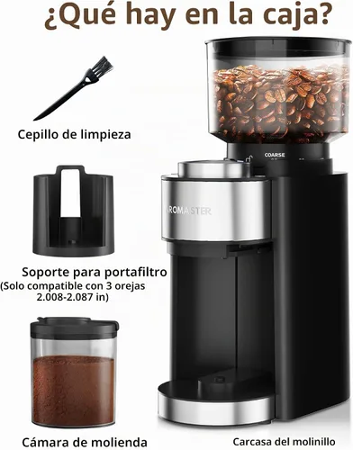 Vista 7 de Molinillo de café para una mejor extracción de sabor, rendimiento consistente Negro profundo
