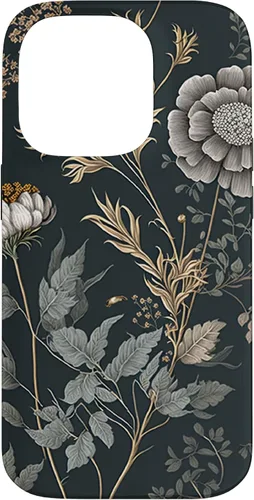 Vista 17 de iPhone 16 Cute Flowers Vintage Botánico Floral Ilustración Case