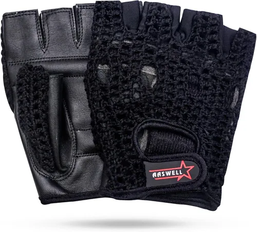 Vista 2 de Guantes de ciclismo medio dedo malla bicicleta silla de ruedas transpirable cuero puro hecho a mano red