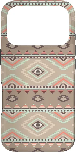 Vista 30 de Funda rústica para iPhone 16 con patrón azteca occidental bohemio