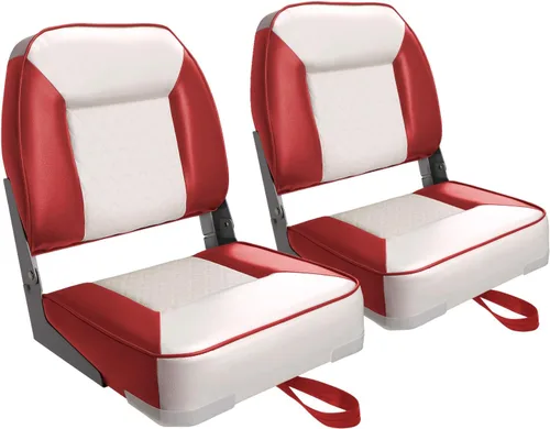 Vista 8 de XGEAR Asiento de barco de lujo con respaldo bajo/alto, asiento plegable para barco de pesca