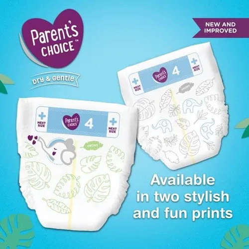 Vista 3 de Parent's Choice Pañales para bebé Dry and Gentle (talla 4, 31 unidades, color amarillo)