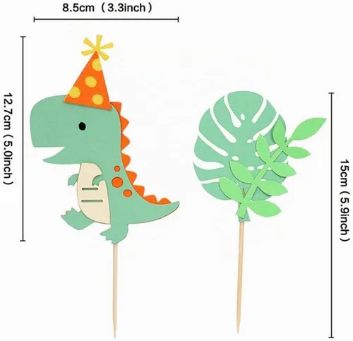 Vista 7 de LaVenty Decoración de dinosaurio dorado para el primer cumpleaños