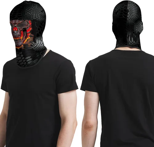 Vista 3 de Obacle Máscara de calavera para Halloween, fantasma, máscara de cara completa, pasamontañas aterradoras, disfraz de cosplay