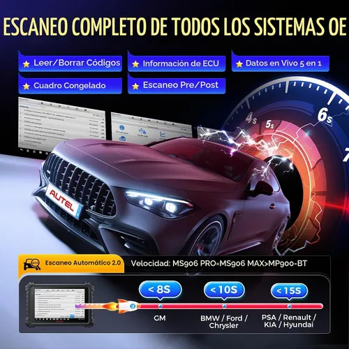 Vista 6 de Autel Scanner MaxiSys MS906 PRO, codificación de ECU y pruebas activas 3K+