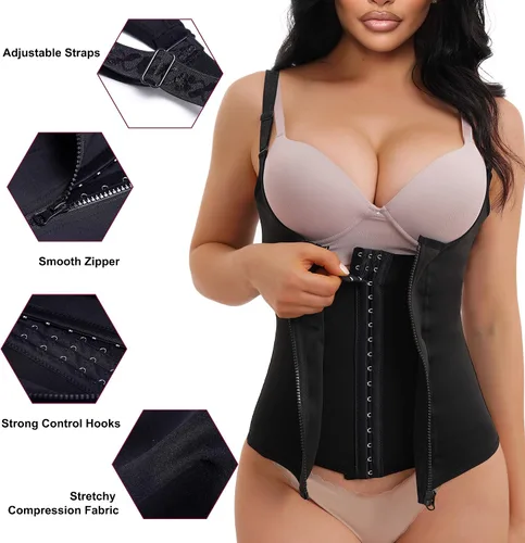 Vista 3 de REYEOGO Entrenador de cintura para mujer, chaleco de control de abdomen posparto, faja deportiva moldeadora de cintura