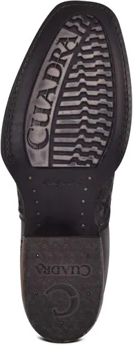 Vista 6 de Bota Hombre Cuadra en Piel Genuina con Cremallera Negro