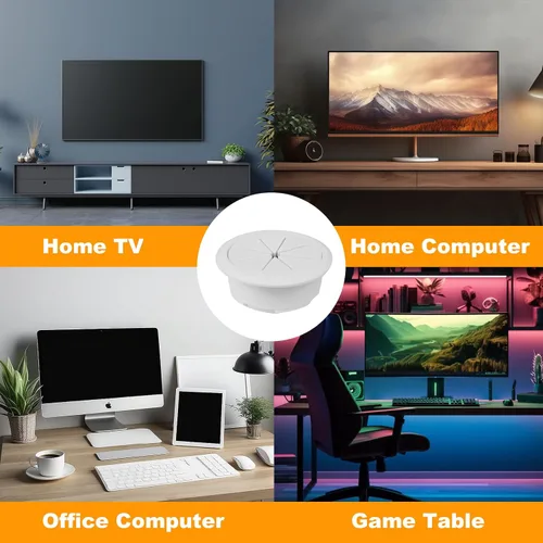 Vista 7 de Ocultador de cable de TV para televisores montados en pared, el kit incluye 4 agujeros pasantes y 1 accesorio para taladro de sierra, fácil