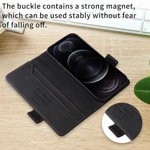 Vista 6 de Compatible con Honor X7, cubierta trasera magnética plegable de cuero con ranura para tarjeta para Honor X7