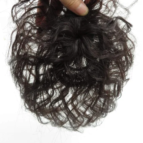 Vista 5 de RemeeHi Peluca de cabello humano rizado natural de repuesto esponjoso sin costuras con clip en la parte superior para mujer, cabello fino