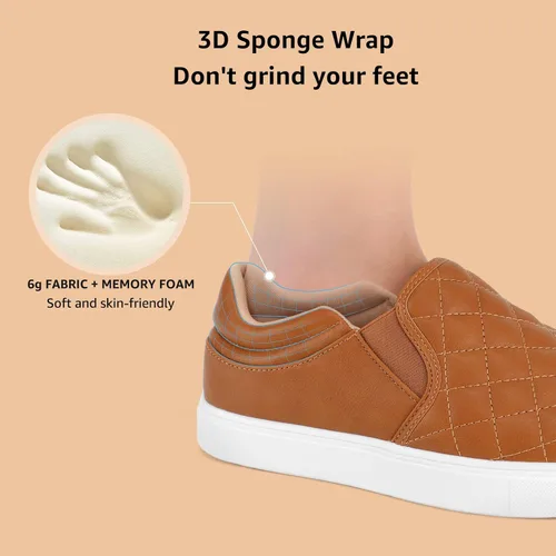 Vista 4 de STQ Zapatos sin cordones para mujer, tenis de moda Elees acolchados 2.0 cómodos mocasines casuales de otoño