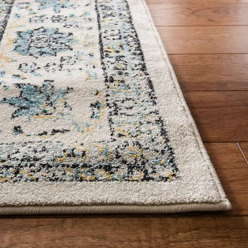 Vista 5 de SAFAVIEH Evoke Collection EVK220B Medallón oriental shabby chic de 2'2" x 4', color gris/dorado, no desprende pelusa, alfombra de acento para sala