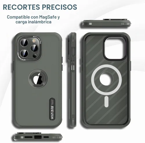 Vista 5 de WINTONG Funda magnética compatible con iPhone 13 Pro Max de 6.7 pulgadas, protección de cuerpo completo, resistente a prueba de golpes, funda rígida