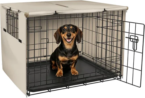 Vista 19 de Explore Land - Funda para jaula para perros, 18 pulgadas, color negro Parasol de poliéster resistente, ajuste universal para jaula de alambre